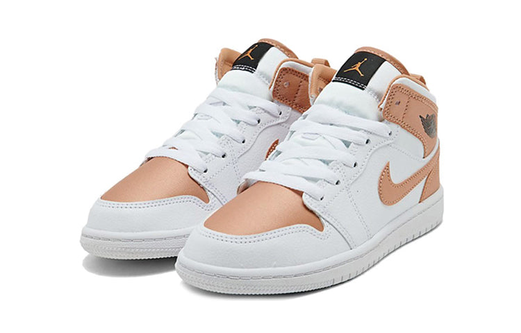 Air Jordan 1 Mid PS 'White Rose Gold' White/Rose Gold/Black 640737-190