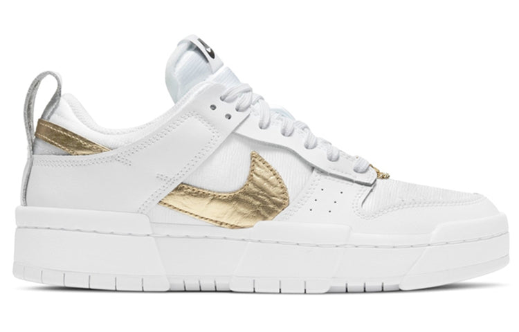 Nike Womens WMNS Dunk Low Disrupt 'White Metallic Gold' White/White/Metallic Gold DD9676-100