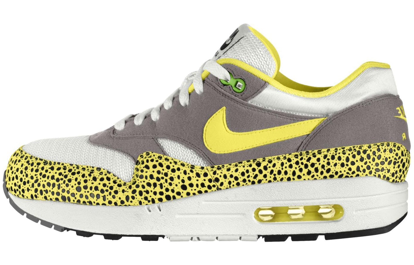 Nike Air Max 1 QS 'Safari Pack - Voltage Yellow' White/Voltage Yellow/Metallic Pewter 308866-171 KICKSOVER