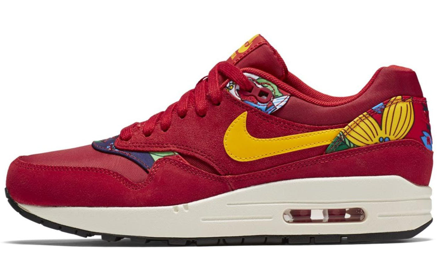 Womens Air Max 1 Print 'Aloha Pack' University Red/True Yellow/Silver/Black 528898-602 KICKSOVER