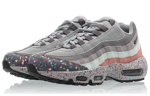 Nike Womens Air Max 95 SE 'Confetti' Light Pumice/Anthracite-Gunsmoke-Atmosphere Grey-Fiberglass-Rust Pink 918413-002 sneakmarks