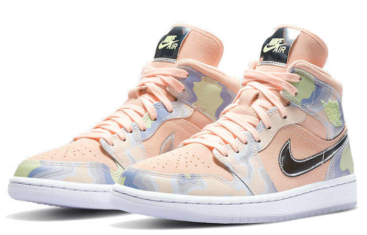 Womens WMNS Air Jordan 1 Mid SE 'P(HER)SPECTIVE' Washed Coral/Chrome/Light Whistle CW6008-600