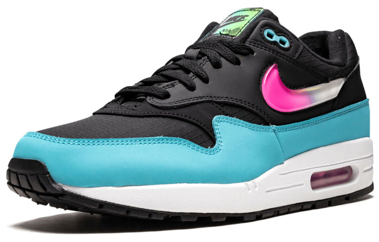 Nike Air Max 1 'Jewel Swoosh - Black Blue Furry' Black/Laser Fuchsia/Blue Fury CI2450-001 KICKSOVER