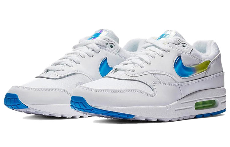 Nike Air Max 1 SE 'Jewel Swoosh' White/Lime Blast/Photo Blue AO1021-101 KICKSOVER