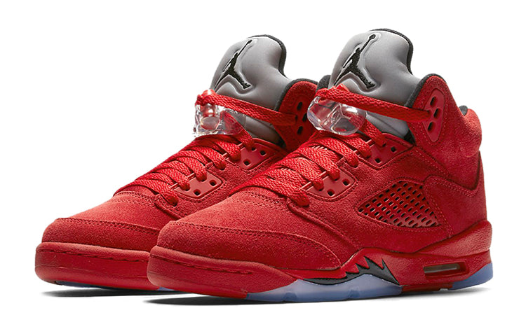 Air Jordan 5 Retro BG Flight Suit - Red Suede 440888-602