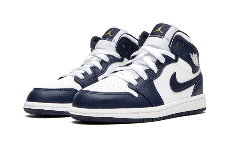 Air Jordan 1 Mid PS 'Obsidian' White/Metallic Gold/Obsidian 640734-174