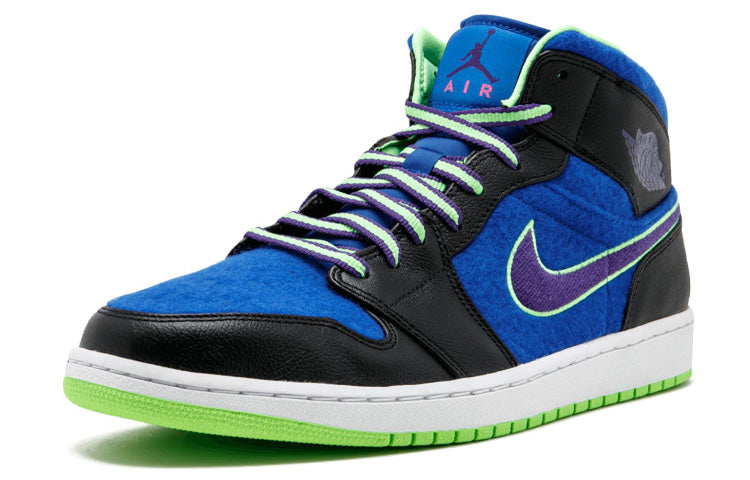 Air Jordan 1 Mid Black Game Royal Lime 633206-040