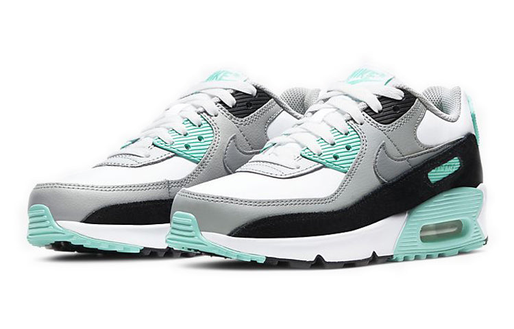 Nike Air Max 90 Leather'Hyper Turquoise' GS White/Particle Grey/Hyper Turquoise/Black CD6864-102 KICKSOVER