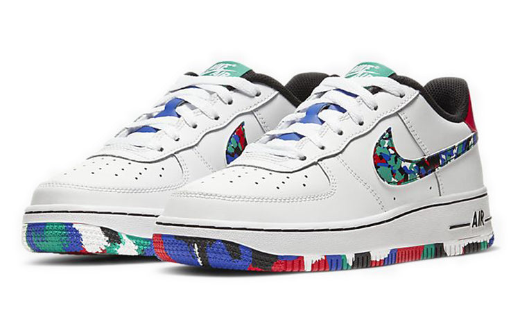 Nike Air Force 1 Low GS 'Crayon White Multi' White/Hyper Blue/Neptune Green/Multi-Color CU4632-100 KICKSOVER