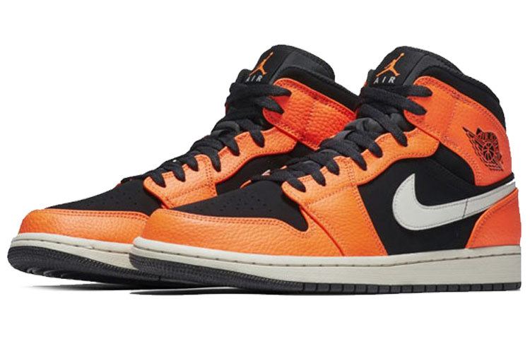 Air Jordan 1 Mid Orange Black 554724-062