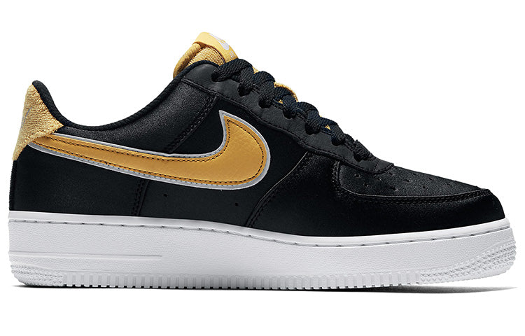 Nike Womens Air Force 1 Low 'Satin' black/wheat gold AA0287-005 KICKSOVER