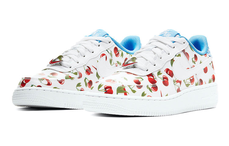 Nike Air Force 1 Low'Cherry' GS White/White/University Blue/Track Red CJ4094-100 KICKSOVER