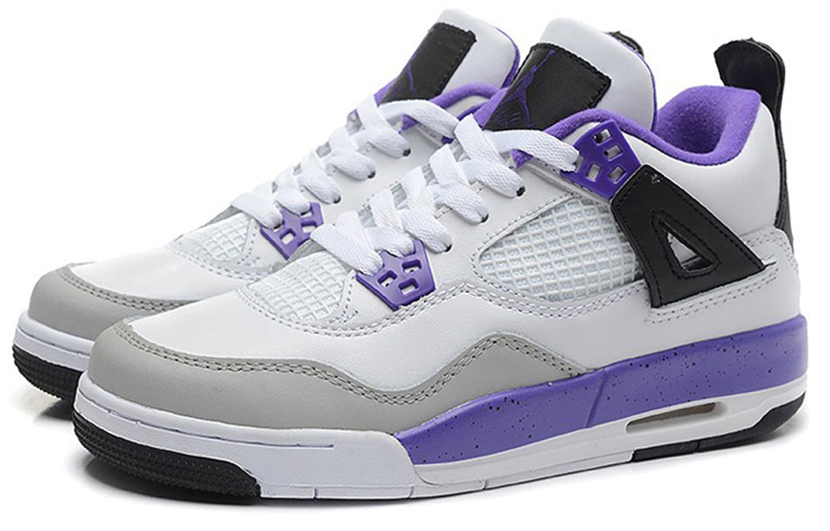 Nike Girls Air Jordan 4 Retro GS White Ultra Violet 487724-108