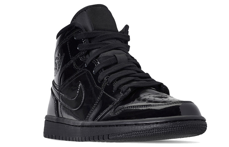 Womens WMNS Air Jordan 1 Mid Triple Black Patent BQ6472-002