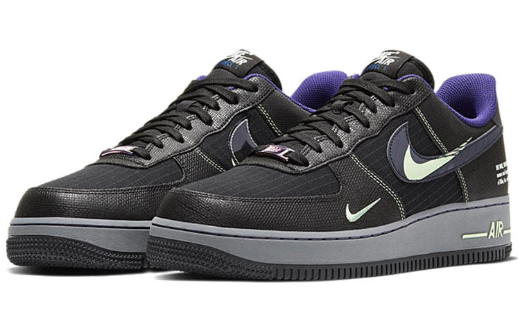 Nike Air Force 1 Low 'Future Swoosh' Black/Cool Grey/Vapor Green/Racer Blue CT1621-001 KICKSOVER