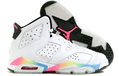 Air Jordan 6 Retro GS 'Pink Flash' white/pink flash-volt-mrn blue 384665-103