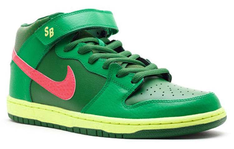 Nike Dunk Mid Pro SB Skateboard 'Watermelon' Lucky Green/Atmc Rd-Frtrss Grn 314383-363 sneakmarks