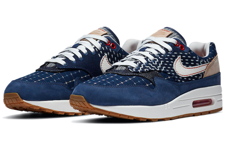 Nike Denham x Air Max 1 'Blue Void' Blue Void/Coastal Blue/Vachetta Tan/Sail CW7603-400 KICKSOVER