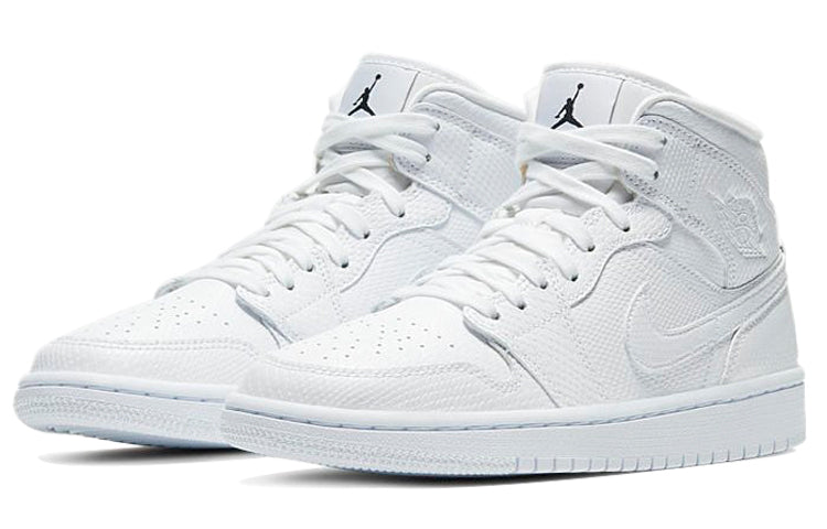 Air Jordan 1 Mid 'White Snakeskin' White Snakeskin (W) BQ6472-110