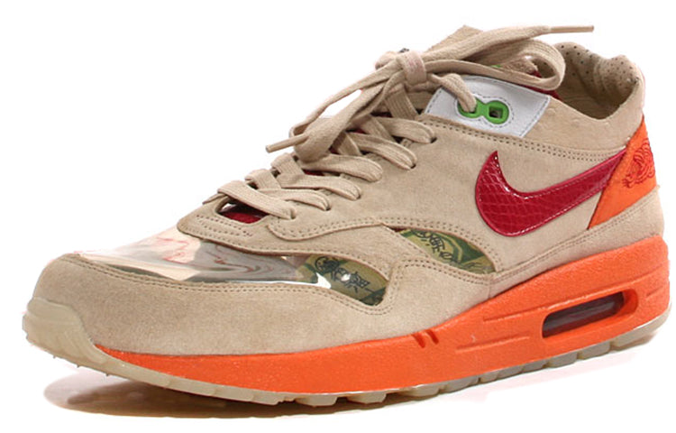 Nike CLOT x Air Max 1 Premium 'Kiss of Death' Net/Deep Red/Orange Blaze 313227-161 KICKSOVER