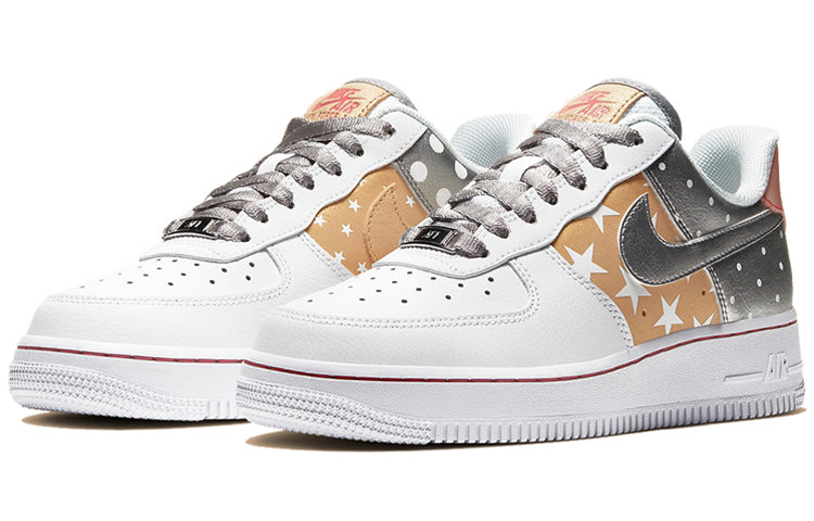 Nike Womens Air Force 1 Low 'Metallic Gold' White/Metallic Gold/University Red/Metallic Silver CT3437-100 KICKSOVER