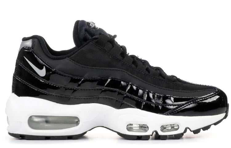 Womens Air Max 95 SE Premium 'Black Patent Leather' Black/Black-Cool Grey-Reflect Silver AH8697-001 sneakmarks