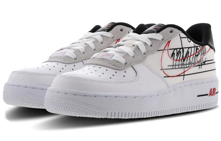 Nike Air Force 1 Low GS 'Script Swoosh' White/Red/Black CK9707-100 KICKSOVER