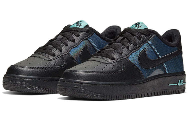 Nike Air Force 1 Low GS SE 'Snakeskin' Black/Blue Hero/Aurora/Black CI3910-001 KICKSOVER