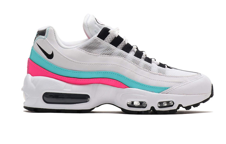 Nike Womens Air Max 95 'South Beach' White/Black-Aurora Green-Pink Blast 307960-117 sneakmarks