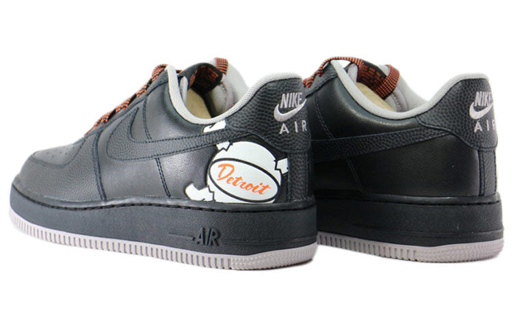 Nike Air Force 1 Low 'Detroit Away' Black/Black/Atmosphere Grey-Turf Orange CD7789-001 KICKSOVER