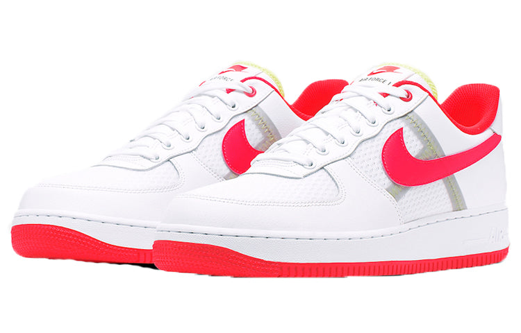 Nike Air Force 1 Low 'Transparent White Crimson' White/Bright Crimson-Barely Volt CI0060-102 KICKSOVER