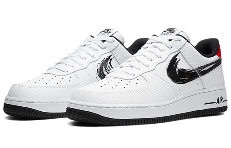 Nike Air Force 1 Low 'Brushstroke Swoosh - White' White/University Red/Black DA4657-100 KICKSOVER