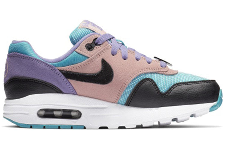 Nike Air Max 1 GS 'Have A Day' Black/White/Space Purple/Bleached Coral AT8131-001 KICKSOVER