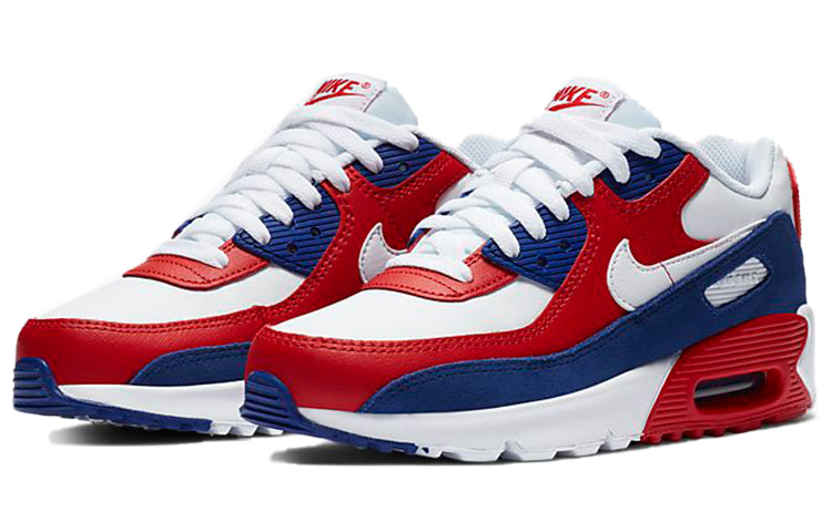 Nike Air Max 90 Leather GS 'USA' White/White/Deep Royal/University Red DA9022-100 KICKSOVER