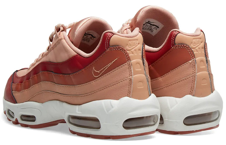 Nike Womens Air Max 95 'Dusty Peach' Team Crimson/Rose Gold-Summit White-Dusty Peach 307960-607 sneakmarks