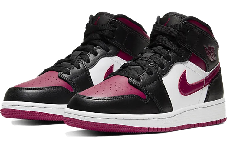 Air Jordan 1 Mid GS Black Noble Red 554725-066