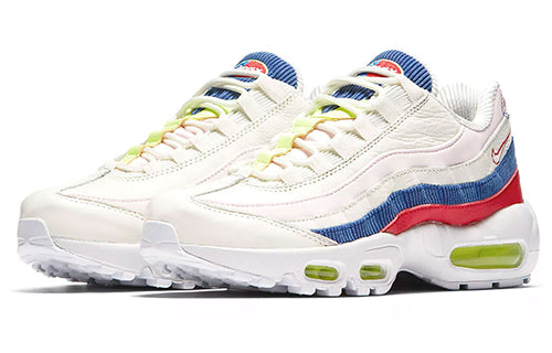 Nike Womens Air Max 95 SE Panache Cream White/Red-Blue AQ4138-101 sneakmarks