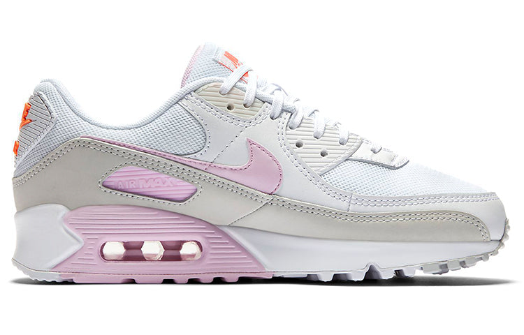 Womens Air Max 90 'White Pink Foam' White/Total Orange/Photon Dust/Pink Foam CZ0371-100 KICKSOVER