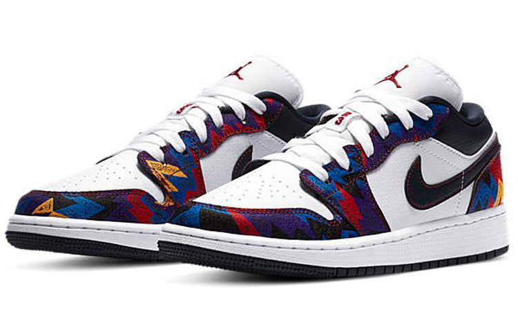 Air Jordan 1 Low SE GS 'Nothing But Net' White/Dark Obsidian/Team Red CZ8657-100