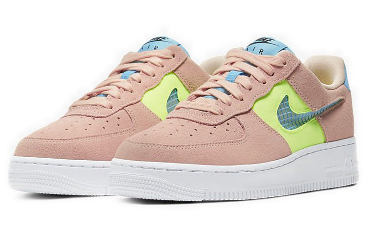 Nike Womens Air Force 1 Low '07 SE 'Coral Aqua' Washed Coral/Ghost Green/Black/Oracle Aqua CJ1647-600 KICKSOVER