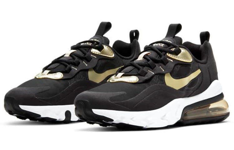 Nike Air Max 270 React GS 'Black Metallic Gold Star' Black/Metallic Gold Star/Black BQ0103-018 KICKSOVER