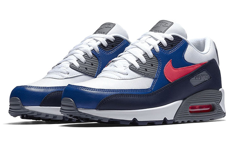 Nike Air Max 90 ESSENTIAL White/SOLAR Red-OBSIDIAN-GYM BLUE 537384-135