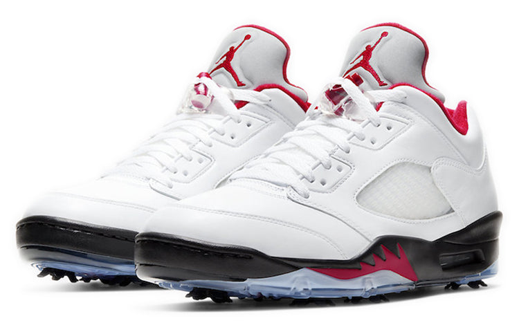 Air Jordan 5 Low Golf 'Fire Red' White/Black/Metallic Silver/Fire Red CU4523-100