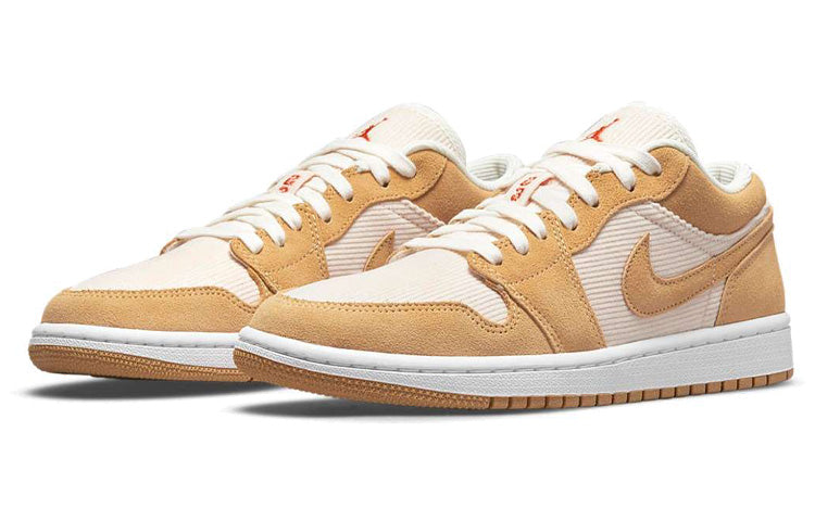 Nike Womens Air Jordan 1 Low SE Twine Orange Quartz Corduroy DH7820-700