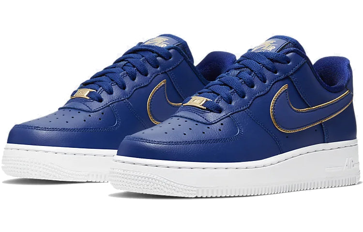 Nike Womens Air Force 1 Low 'Blue Gold Swoosh' AO2132-401 KICKSOVER