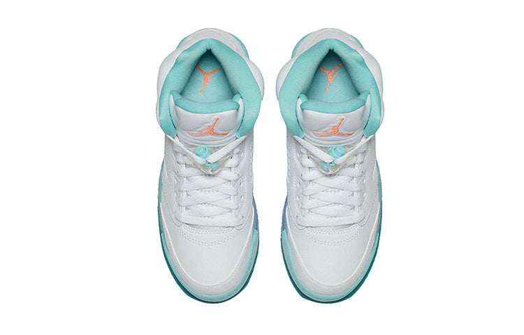 Air Jordan 5 Retro GS White Aqua Crimson 440892-100