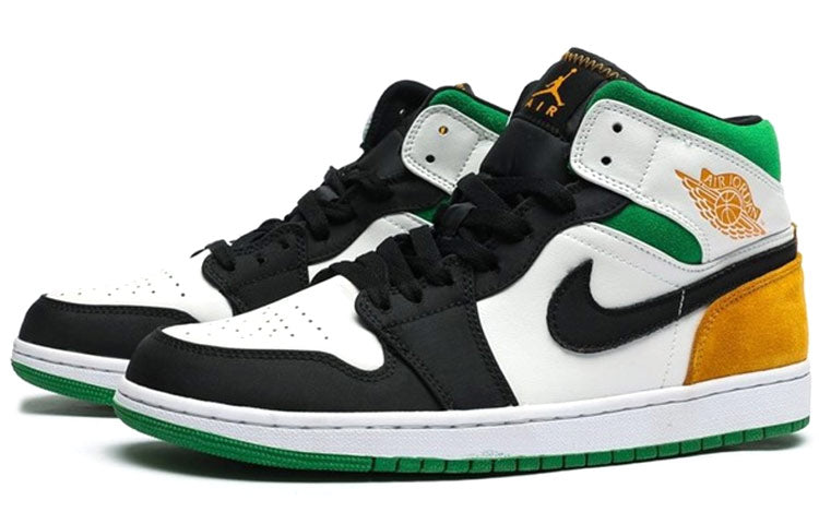 Air Jordan 1 Mid GS 'Lucky Green' White/Laser Orange/Black/Lucky Green BQ6931-101