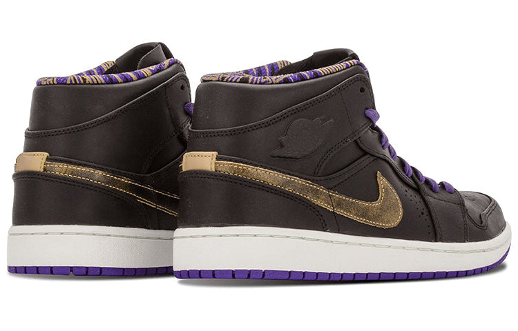 Air Jordan 1 Mid Nouveau BHM - Black Court Purple 629151-009