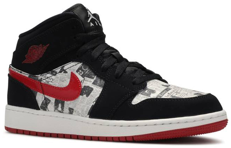 Air Jordan 1 Mid SE GS Newspaper Air Times BQ6931-061