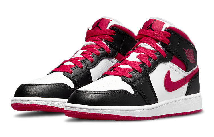 Air Jordan 1 Mid (GS) White Very Berry 554725-016